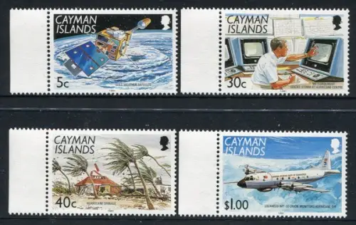 Kaiman-Inseln Cayman 1991 Hurrikan-Warndienst Wetter Meteorologie 642-645 MNH