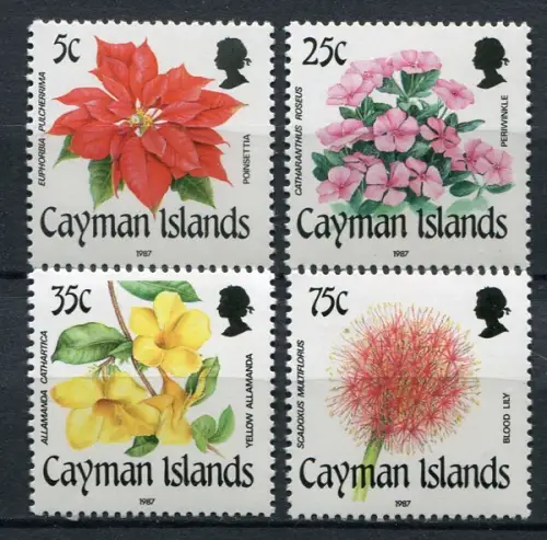 Kaiman-Inseln Cayman 1987 Blumen Flowers Blüten Pflanzen Blossoms 596-599 MNH