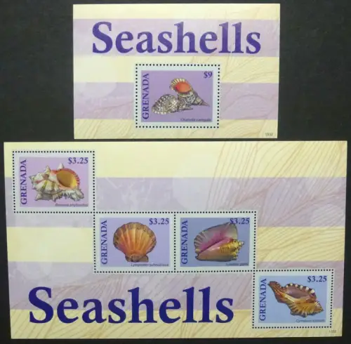 Grenada 2013 Muscheln Shells Meerestiere Meeresschnecken 6632-6635 Block 841 MNH