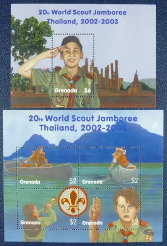 Grenada 2002 Pfadfinder Scouts Thailand Trompeter 4972-75 Block 677 MNH