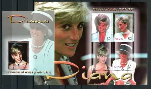 Nevis 2003 Lady Diana Royalty Britisches Königshaus 1863-1866 Block 224 MNH