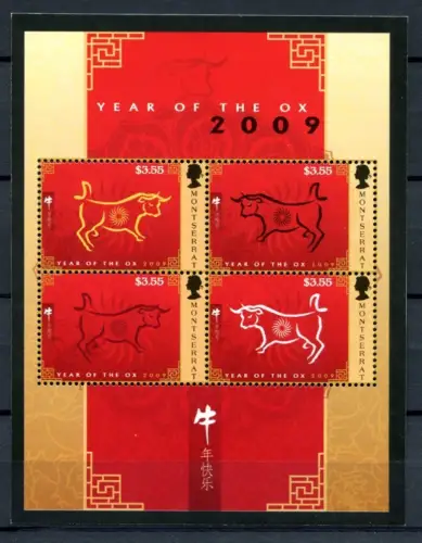 Montserrat 2009 Jahr des Ochsen Year of the Ox Zodiac 1449-1452 Postfrisch MNH