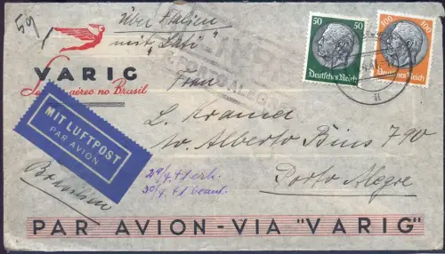 LATI 1941 Dt. Reich Brief 8.4.41 Hannover Rom Argentinien OKW Zensur / 1957