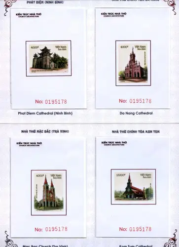Vietnam 2022 Kirchen Religion Architektur Churches Deluxe Blocks Auflage nur 195