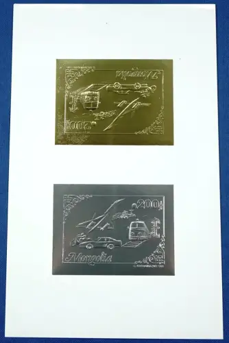 Mongolei Mongolia 1993 Eisenbahn Flugzeug 2435-2436 Block Probedruck MNH / 40