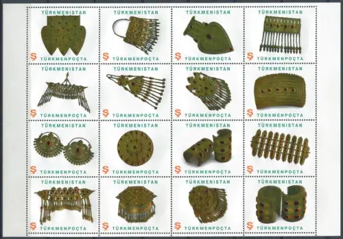Turkmenistan 2014 Goldschmuck Folklore Jewellry Kunsthandwerk 330-345 MNH