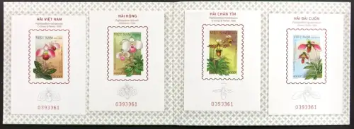 Vietnam 2023 Orchideen Slipper Orchids Deluxe-Blocks II Auflage 393 Folder MNH