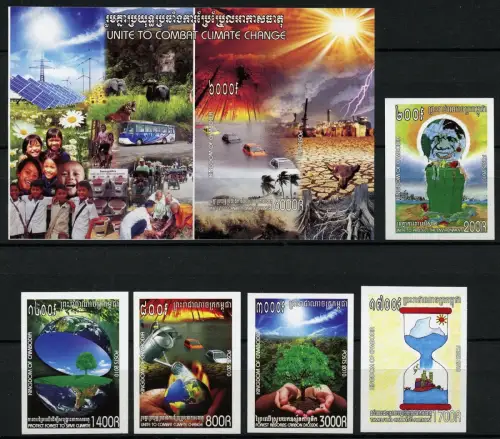 Kambodscha Cambodia 2010 Klimawandel Umweltschutz 2516-2520 B Block 313 B Imperf