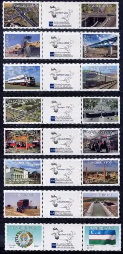 Usbekistan 2010 Asiatische Entwicklungsbank Eisenbahn Wirtschaft 857-894 MNH