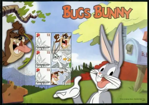 Singapur Singapore 2007 Looney Tunes Trickfilme Bugs Bunny Kleinbögen Folder MNH