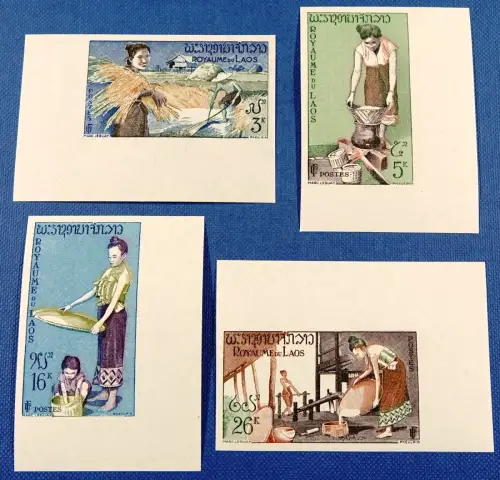 Laos 1957 Reisanbau Rice Agriculture 66-69 U Imperforate Ungezähnt MNH / 117