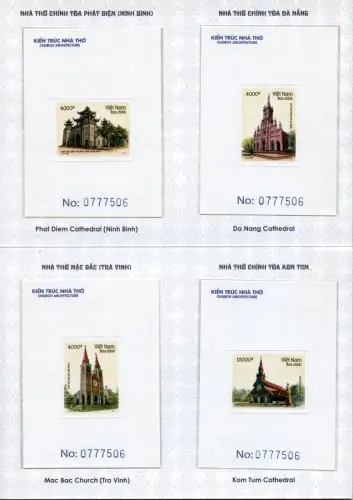 Vietnam 2022 Kirchen Religion Architektur Churches Deluxe Blocks Auflage nur 777