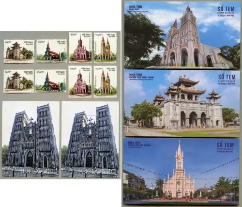 Vietnam 2022 Kirchen Religion Architektur Churches A/B & Markenhefte MNH
