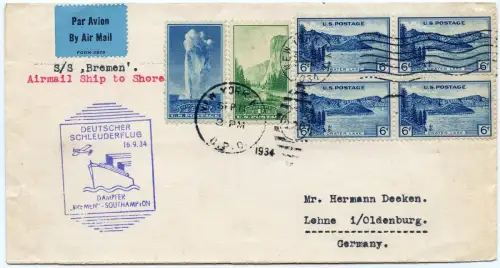 Katapult 1934 USA New York Southampton Lohne Brief Catapult H 179 a / 2002