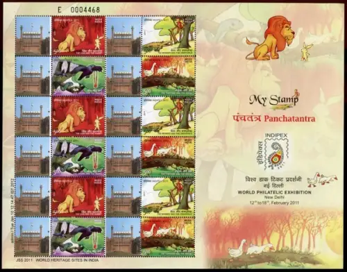 Indien India 2011 Comics Cartoons Löwe Tiere INDIPEX Kleinbogen MNH