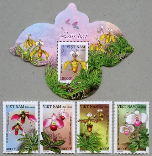 Vietnam 2023 Orchideen Orchids Blumen Flowers Pflanzen + Markenhefte MNH