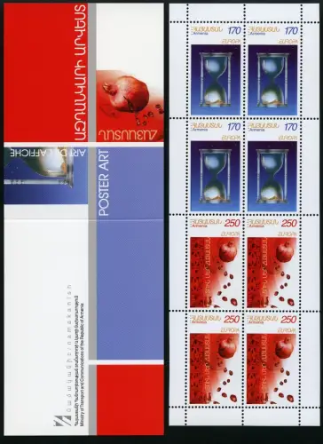 5x Armenien Armenia 2003 Europa CEPT Plakatkunst 477-78 Markenheft MNH