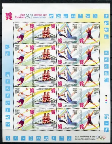 Indien India 2012 Olympiade Olympics London Sport ZD-Bogen Postfrisch MNH
