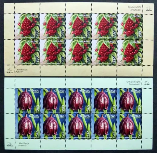 Armenien Armenia 2011 Pflanzen Plants Blüten Blossoms 741-742 Kleinbögen MNH