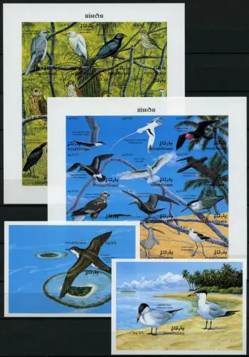 Malediven Maldive 1993 Vögel Birds 1935-1958 Block 281-282 U Imperf MNH / 104