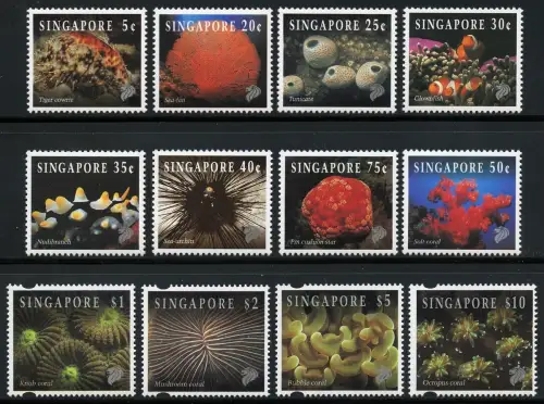 Singapur Singapore 1994 Leben auf dem Korallenriff Fisch 710-17 I + 720-23 I MNH
