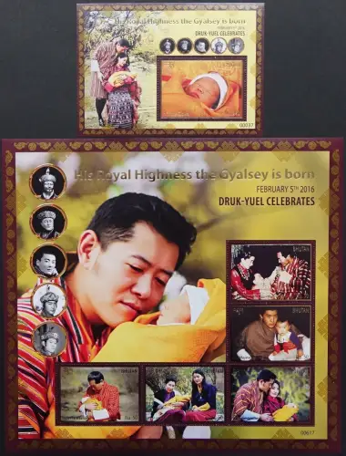Bhutan 2016 Thronfolger Königshaus Gyalsey Druk-Yuel Kgl. Familie Royalty MNH