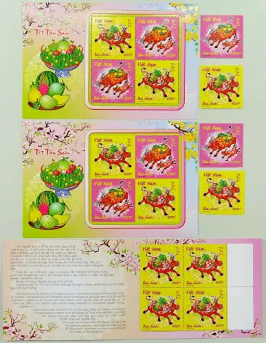 Vietnam 2020 Jahr des Ochsen 2021 Neujahr Zodiac New Year A/B & Markenheft MNH
