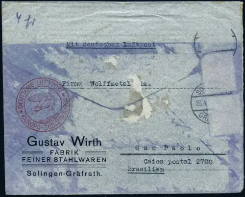 Katapult 1934 Dt. Reich Crash Tapajoz Solingen Sao Paulo H 312 Catapult / 2005