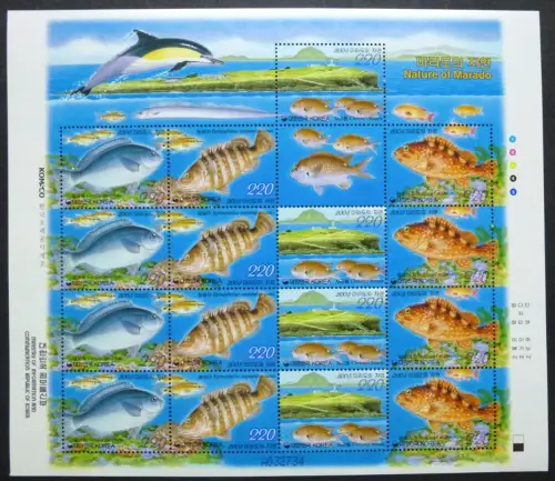 Korea Süd 2005 Fische Fishes Poissons Pesci Marado 2541-2544 Kleinbogen MNH