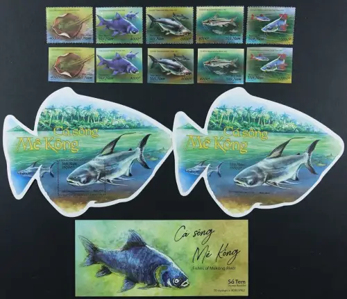 Vietnam 2019 Fische Mekong Fluß Rochen Fishes Poissons A/B & Markenheft MNH