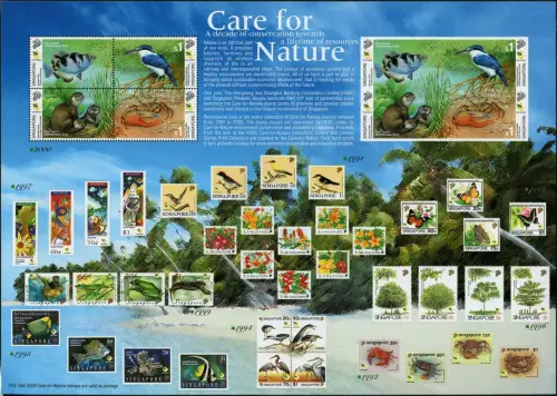 Singapur Singapore 2000 Sungei Buloh Fisch Eisvogel 1011-1014 A und B Bogen MNH