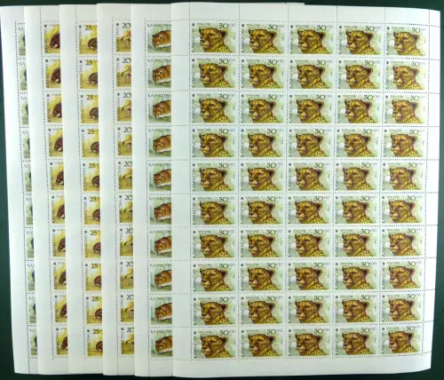 Kasachstan Kazakhstan 1993 Tiere Animals Gepard Iltis 31-36 Bogensatz MNH