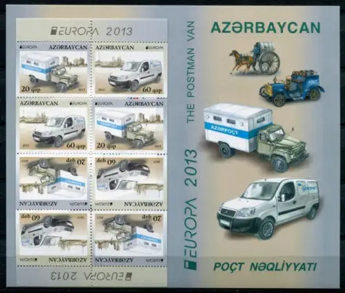 Aserbaidschan Azerbaijan 2013 CEPT Post Fahrzeuge Autos 973-974 D Markenheft MNH