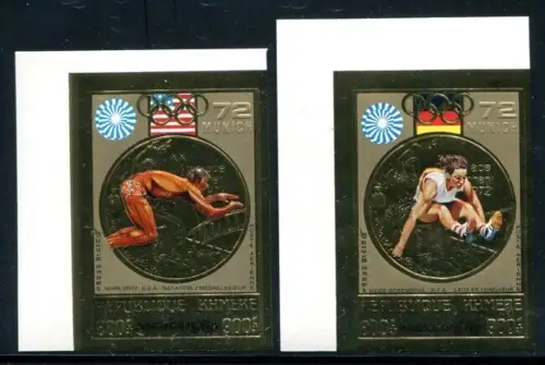 Kambodscha Cambodia 1973 Olympiade Olympics München Gold 368-369 B Imperf MNH