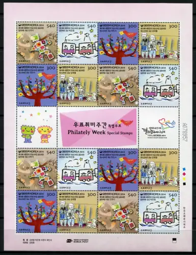 Korea Süd 2014 Woche der Philatelie Comics Philately 3014-17 Kleinbogen MNH