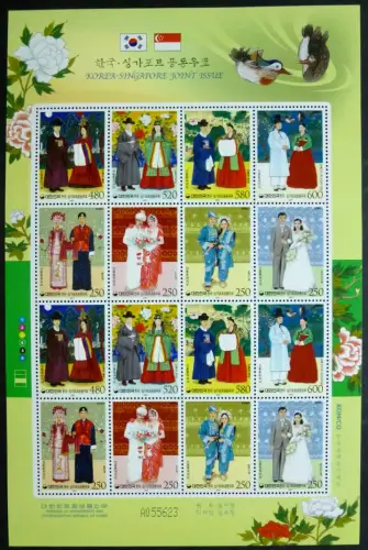 Korea Süd 2007 Hochzeitskostüme Wedding Dresses Folklore 2581-88 Kleinbogen MNH