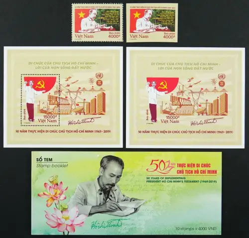 Vietnam 2019 Ho Chi Minh Testament Wirtschaft Technik A & B & Markenheft MNH