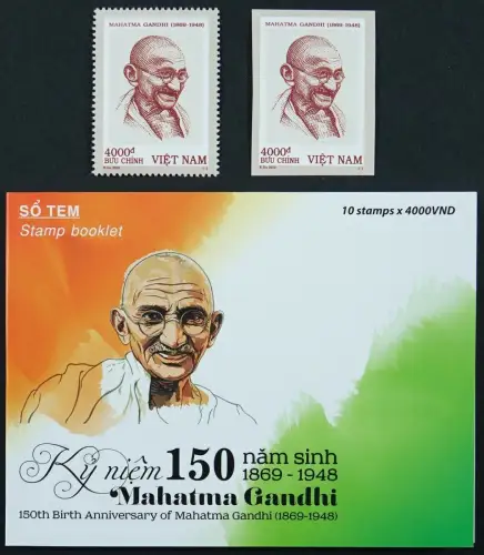Vietnam 2019 Mahatma Gandhi Indien Unabhängigkeit Politik A & B & Markenheft MNH