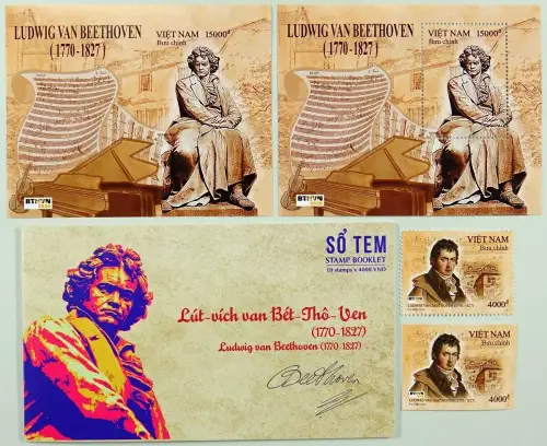 Vietnam 2020 Ludwig van Beethoven Komponist Musik Noten A & B & Markenheft MNH