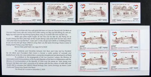 Vietnam 2020 Cuhbah Gemeinschaftsausgabe Architektur A/B & Markenheft MNH