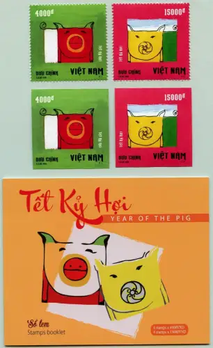 Vietnam 2018 Jahr des Schweines Neujahr 3782-3783 A & B Plus Markenheft MNH