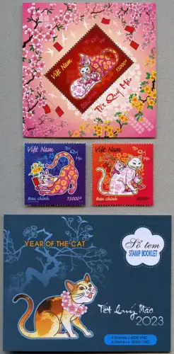 Vietnam 2022 Jahr der Katze 2023 Neujahr Zodiac New Year & Markenheft MNH