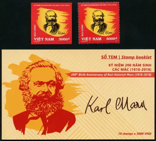   Vietnam 2018 Karl Marx Philosoph Ökonom Politik 3760 A & B Plus Markenheft MNH