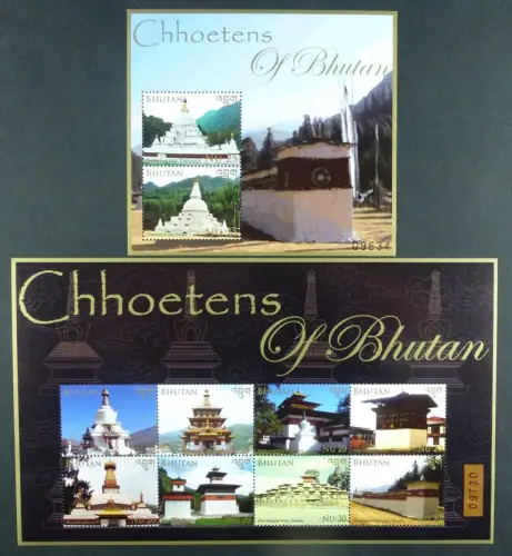 Bhutan 2014 Tempel Architektur Religion Stupas 2710-2717 Block 520 MNH