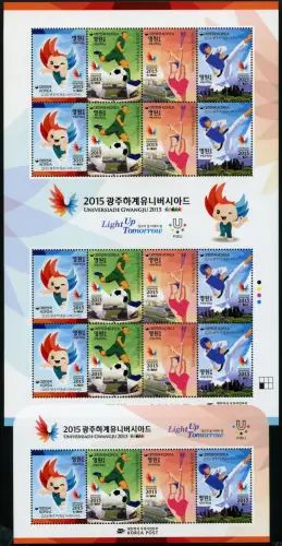 Korea Süd 2015 Universiade Sport Fußball Kampfsport Soccer Sports 3088-91 KB MNH