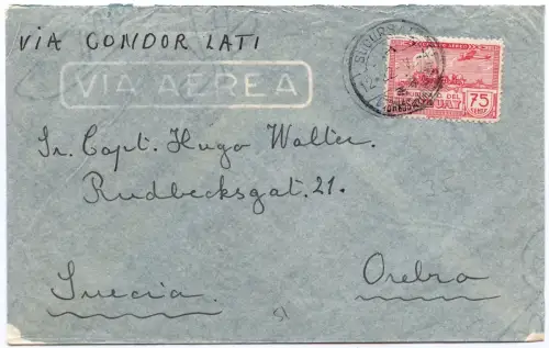 LATI 1940 Uruguay Brief mit EF 22.5.40 Montevideo Örebro Schweden / 2017