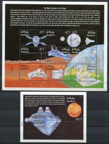 Malediven Maldives 2000 Raumfahrt Weltraum Space Mars 3345-3362 Block 440-441