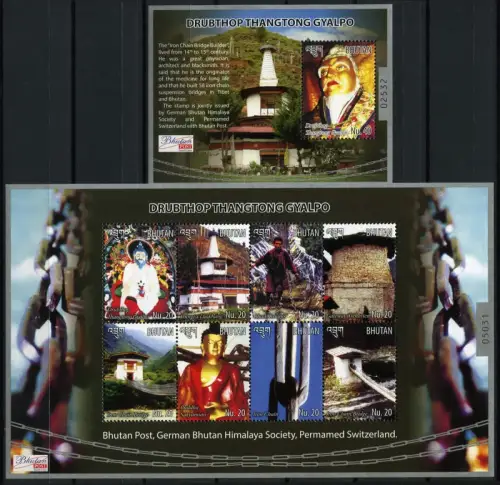 Bhutan 2015 Brücken Baumeister Thangtong Gyalpo Bridges 2810-17 Block 531 MNH