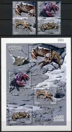Laos Lao 2007 Krabben Crabs Krustentiere 2023-2206 Block 203 Postfrisch MNH