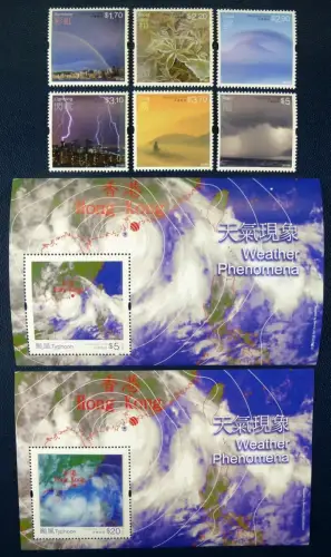 Hongkong 2014 Wetter Meteorologie Blitze Weather Phenomena 1877-82 Block 272-273